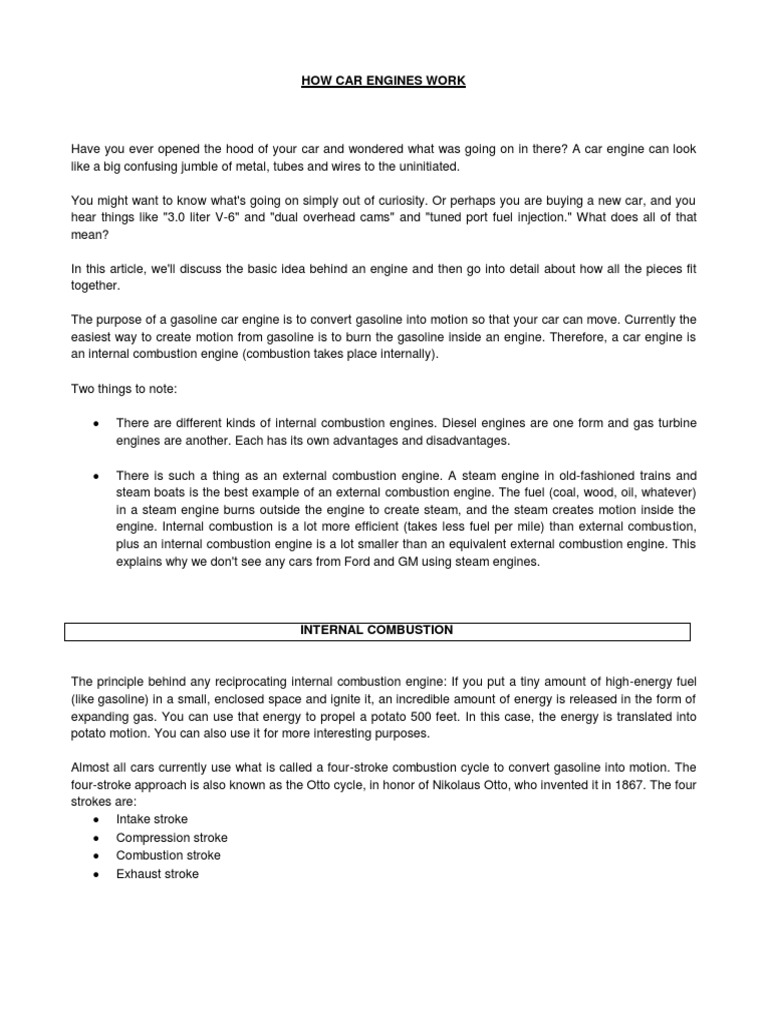 How Car Engines Work.pdf Internal Combustion Engine Piston