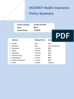 Policy Summary Basic Extras