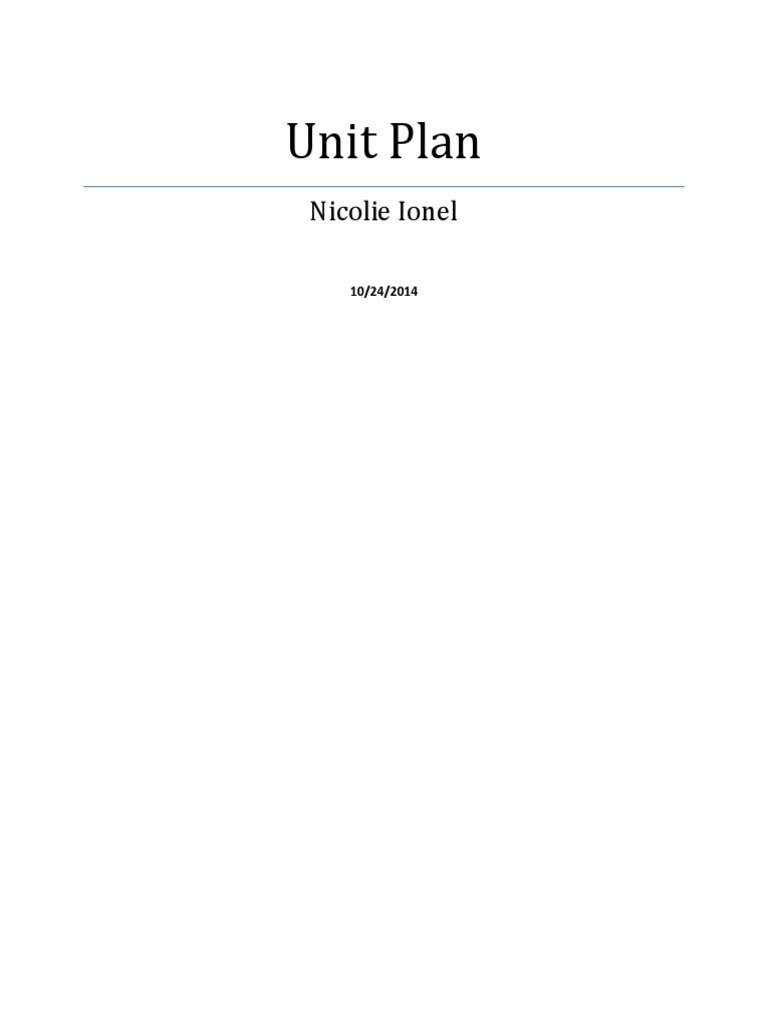 Unit Plan | PDF