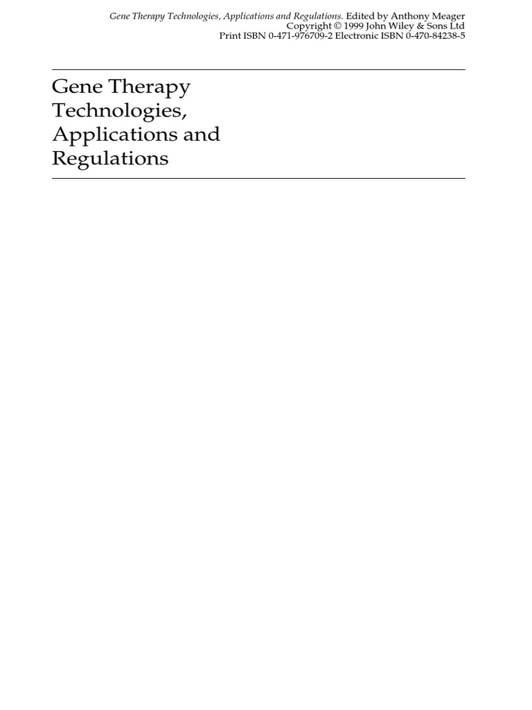 751 | PDF | Viral Vector | Gene Therapy