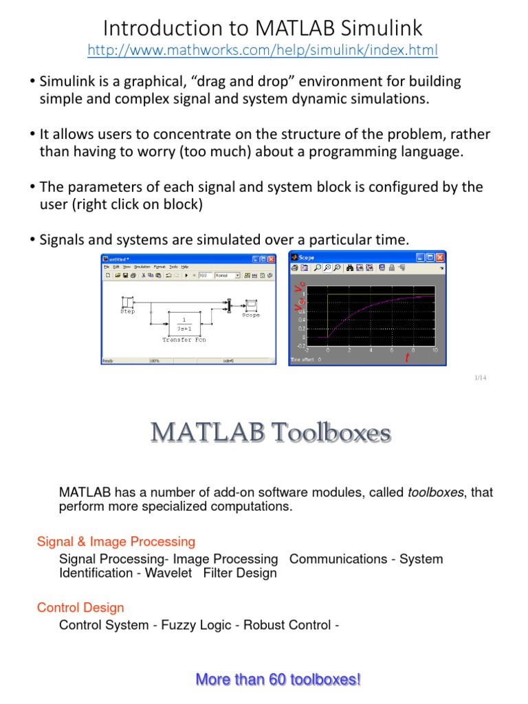 Introduction To Matlab Simulink | PDF | Matlab | Signal (Electrical ...