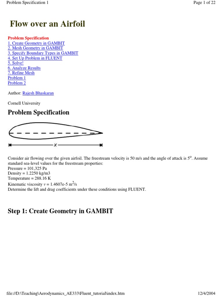 Tut 3 Flow Over Airfoil | PDF | Teaching Methods & Materials | Computers
