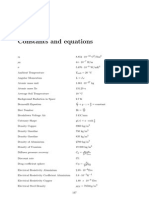 Constants and Equations