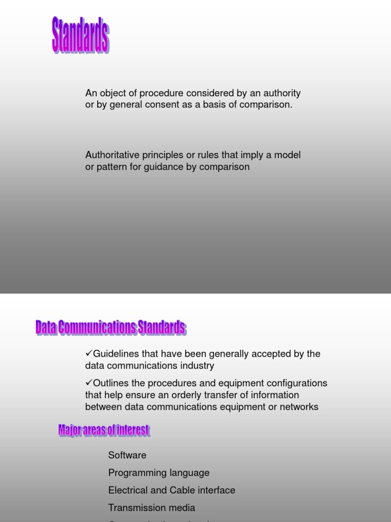 Data Communications Standards Overview | PDF