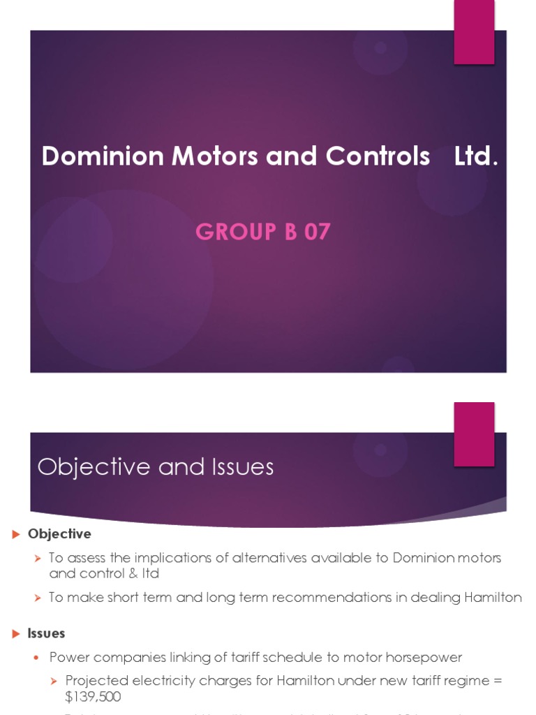 Dominion Motors and Controls LTD PDF