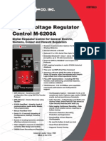 Digital Voltage Regulator Control M-6200A: Controls