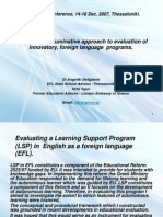 A Responsive/illuminative Approach To Evaluation of Innovatory, Foreign Language Programs