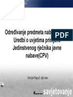 01 Odredivanje Predmeta Nabave Prema Uredbi o Uvjetima Primjene Jedinstvenog Rjecnika Javne Nabave (CPV)