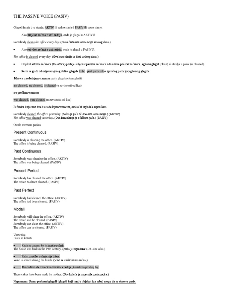 Understanding Passive Voice Usage | PDF
