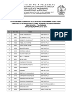 Hasil Tes PSB SMA Negeri 6 Palembang 