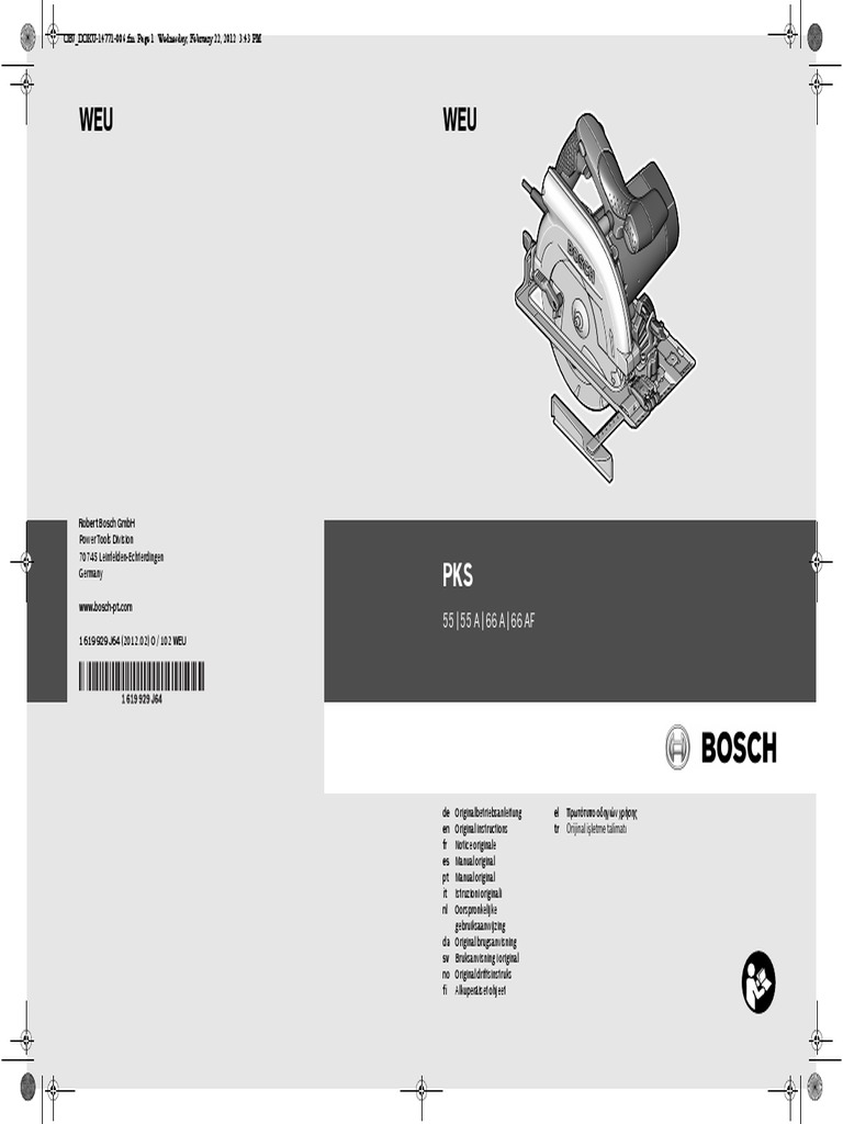 Bosch PKS 55 A PDF | PDF | Equipment | Manufactured Goods
