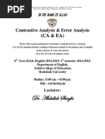Download Course Handout of Contrastive Analysis  Error Analysis English-Arabicby DRSHAGHI by Dr Abdullah Shaghi SN244380432 doc pdf