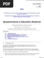 Using Questionnaires in Education Research