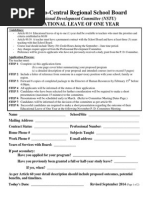 Educational Leave of 1 Year Application Form