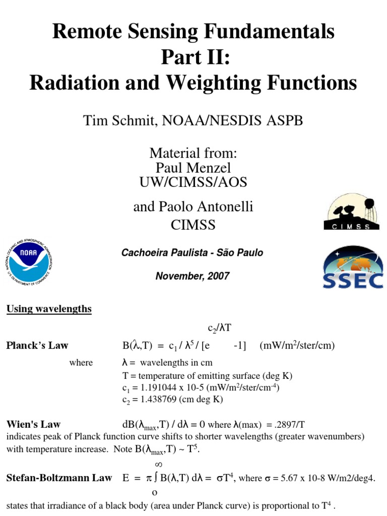 Remote Sensing: Radiation Basics | PDF | Infrared | Atmosphere Of Earth