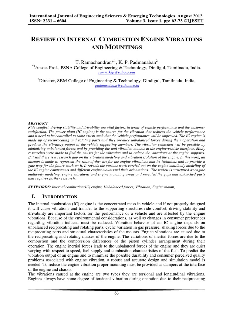 Engine Vibration | PDF | Internal Combustion Engine | Mathematical Model