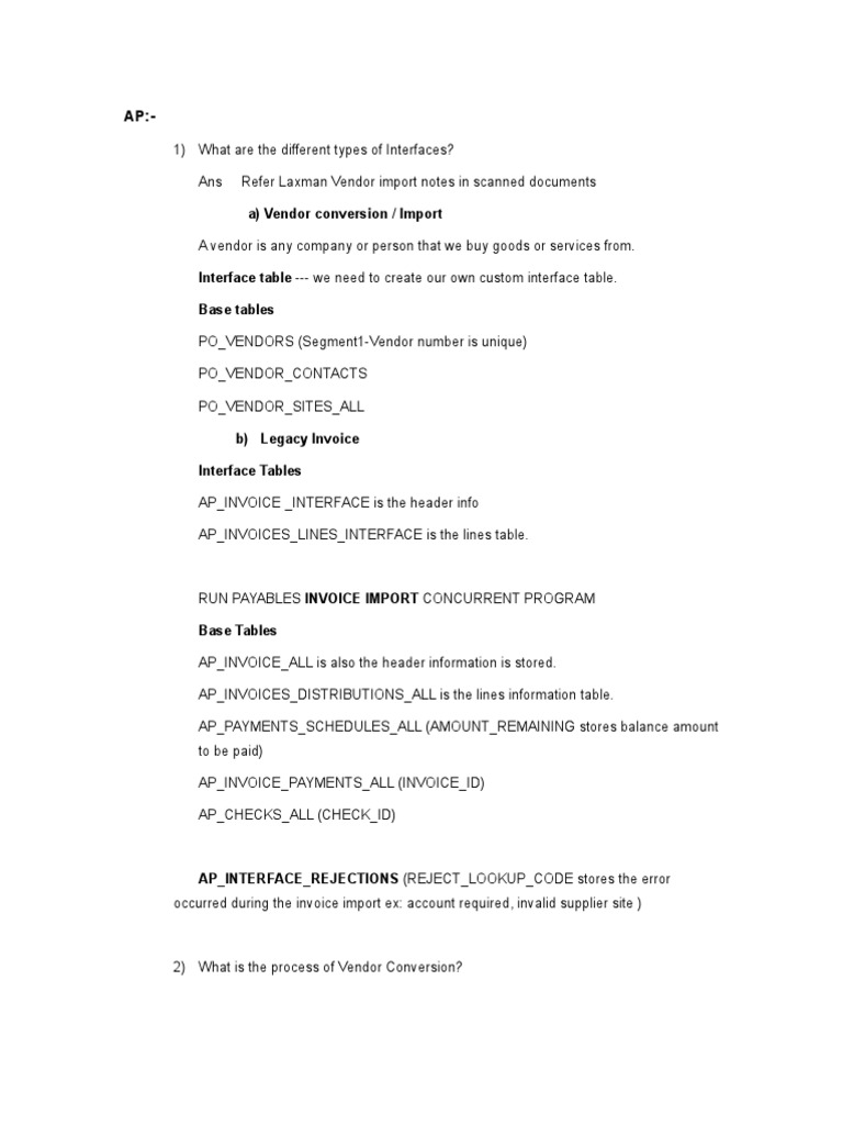 AP:1) What Are The Different Types of Interfaces? Ans Refer | PDF ...