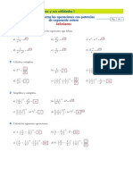 Ficha Refuerzo Potencias Exponente Entero - Soluciones PDF
