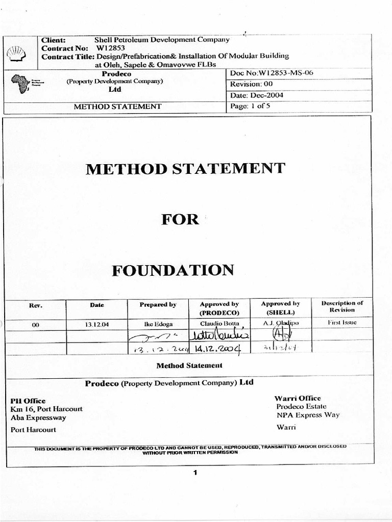 Method Statement Meaning : method statement Definition: 330 Samples – IASVQ