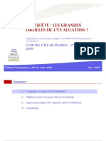 Communiation Synoptic/Pluricité Sur L'enquête Évaluative SFE IDF 2009