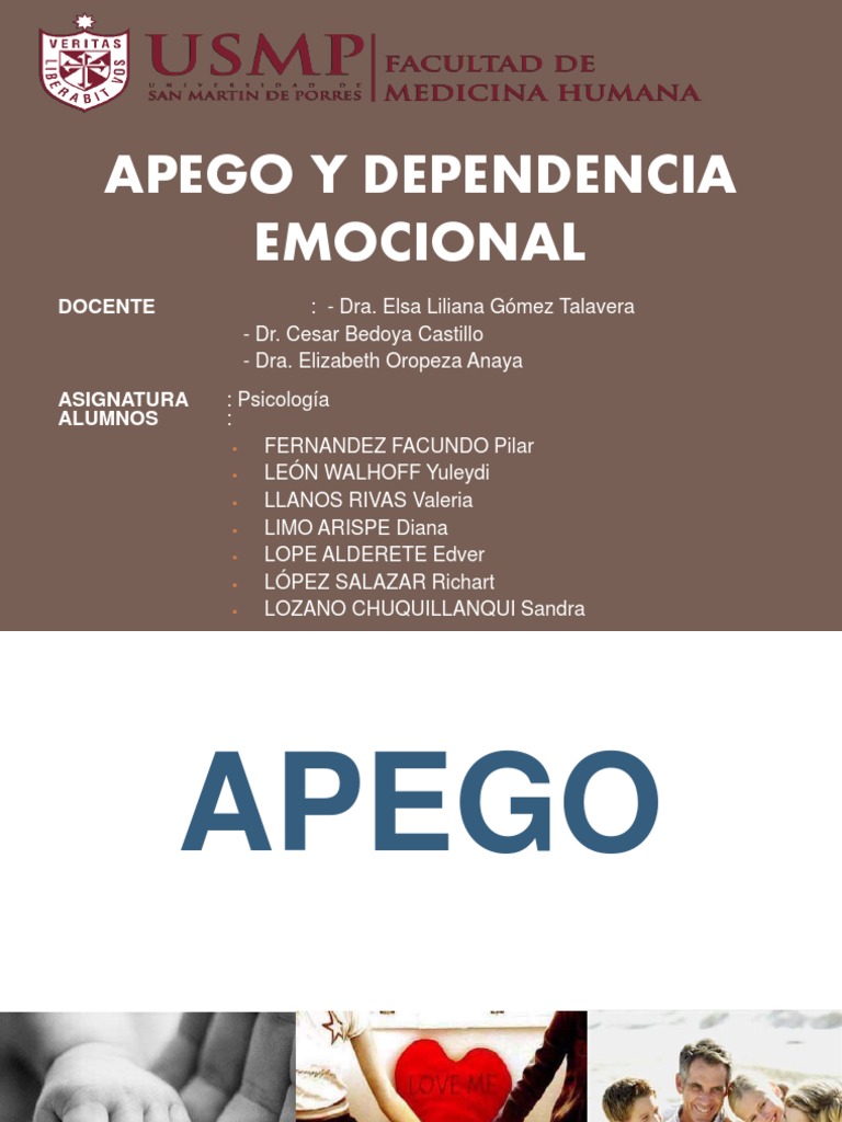 Apego y Dependencia Emocional PDF | PDF | Teoría de apego | Las emociones