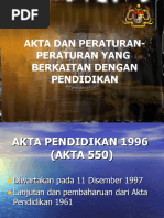 Akta-Akta Dan Peraturan Yang Berkaitan Dengan Pendidikan