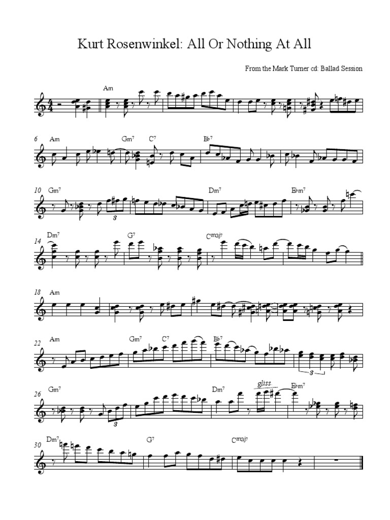 Kurt Rosenwinkel: All or Nothing At All | PDF