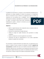 Implementacion y Ventajas de La Gestion Del Conocimiento - Semana 6 PDF