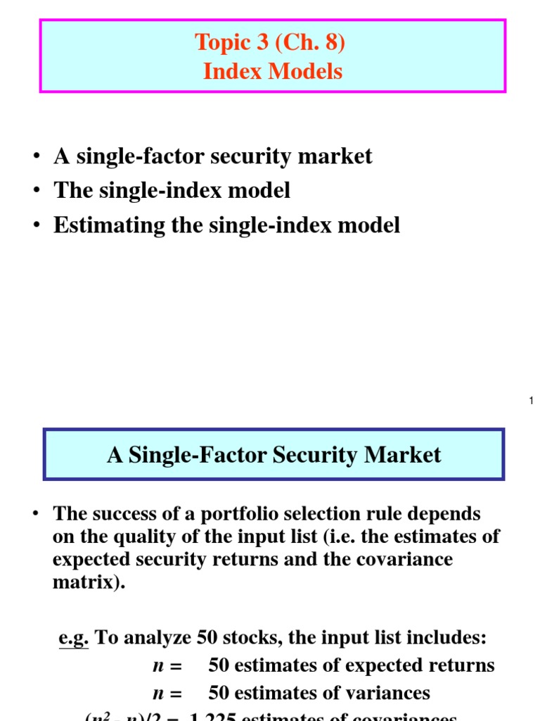 Index Models Explained | PDF | Beta (Finance) | Correlation And Dependence