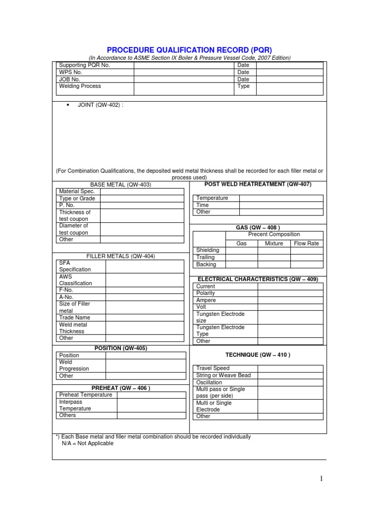 PQR for Welding Procedure Qualification | PDF