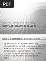 Contract For A Piece of Work