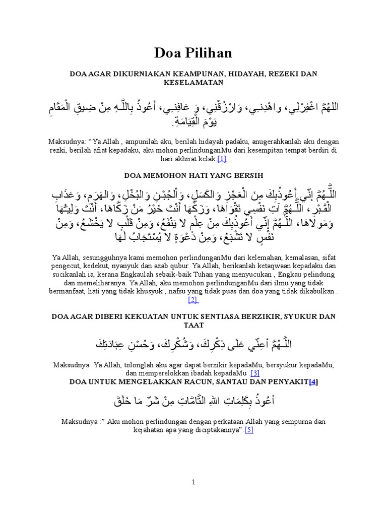 Doa Agar Dikurniakan Keampunan Hidayah Rezeki Dan Keselamatan Pdf