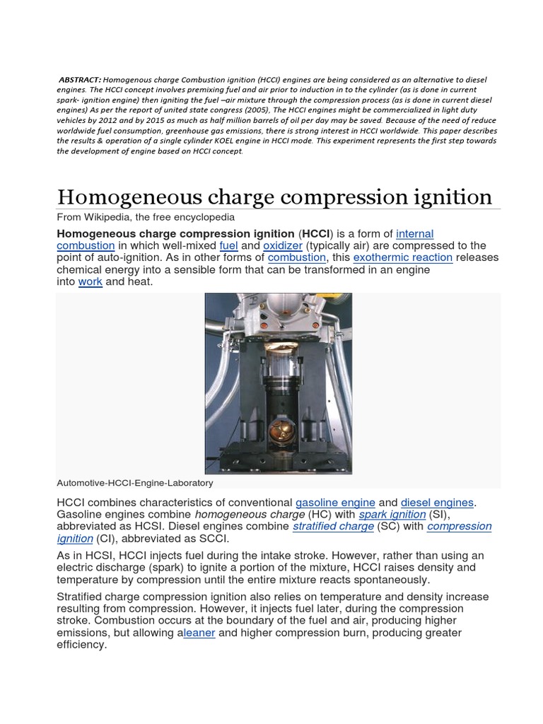 Hcci | PDF | Internal Combustion Engine | Combustion