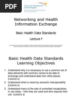 09- Networking and Health Information Exchange- Unit 4- Basic Health Data Standards- Lecture F