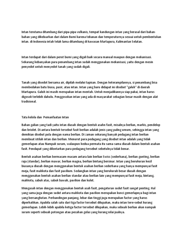 Eksplorasi dan Pemanfaatan Intan | PDF