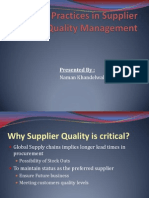 Best Practices in Supplier Quality Management