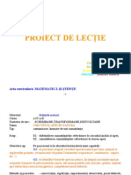 Proiect de Lectie Stiinte Cl.4 Lectie Deschisa Cami