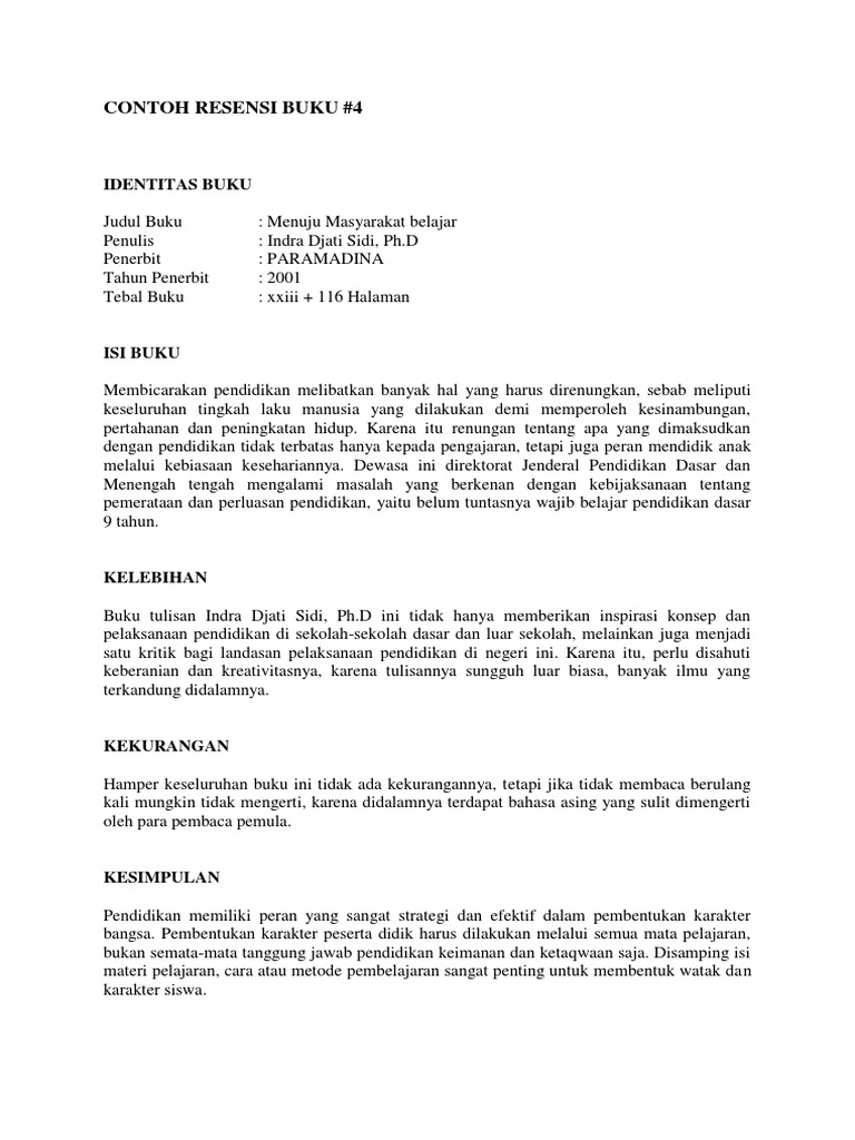 Contoh Resensi Buku