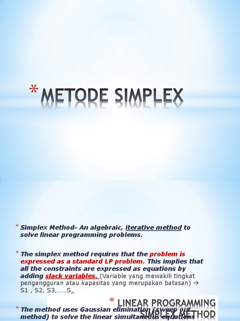 Metode Simpleks: Solusi LP Optimal | PDF