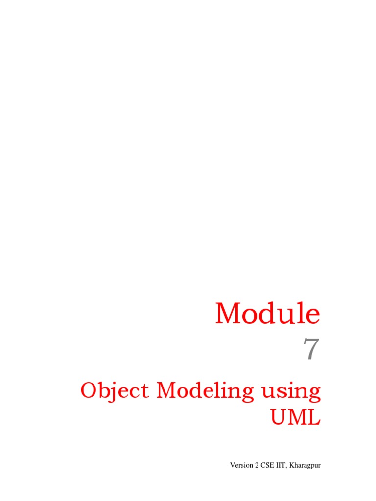 Object Modeling Using UML: Version 2 CSE IIT, Kharagpur | PDF | Computers