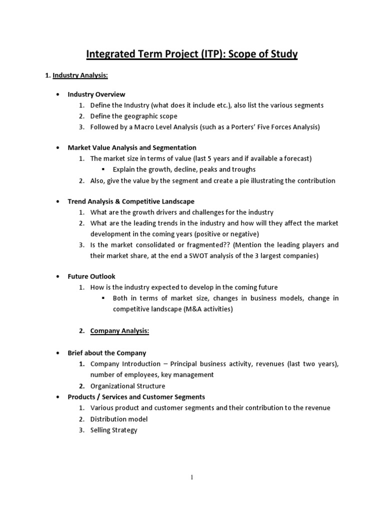 Integrated Term Project Scope | PDF | Strategic Management | Market ...