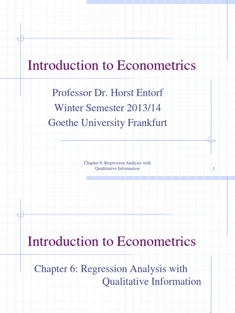 econometrics Dummy Variable (Statistics) Regression Analysis