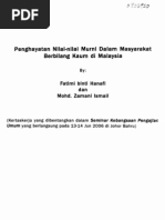 Penghayatan Nilai-Nilai Murni Dalam Masyrakat Berbilang Kaum Di Malaysia