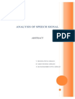 Analysis of Speech Signal