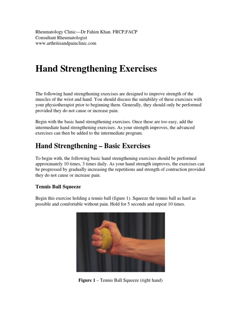 Hand Strengthening Exercises Guide | PDF | Finger | Hand