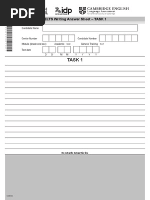 New IELTS Writing Answer Sheet