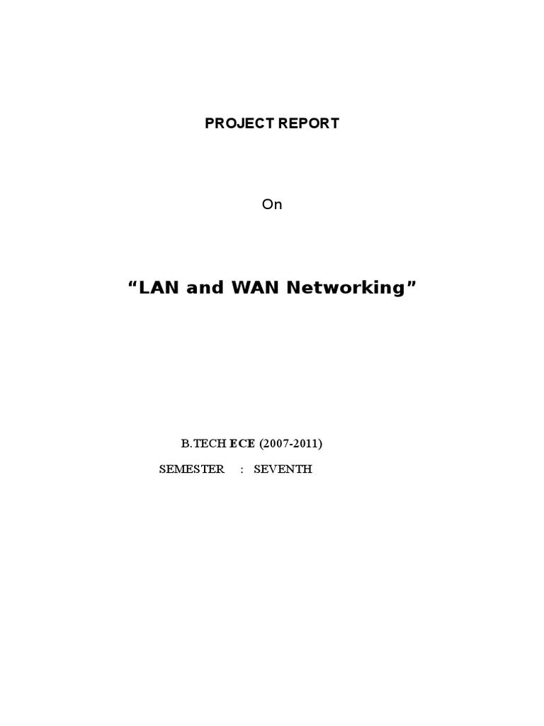 LAN and WAN Networking Project Report | PDF | Cobalt | Chromium