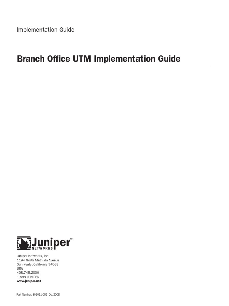 Branch Office UTM Implementation Guide | PDF | Router (Computing ...
