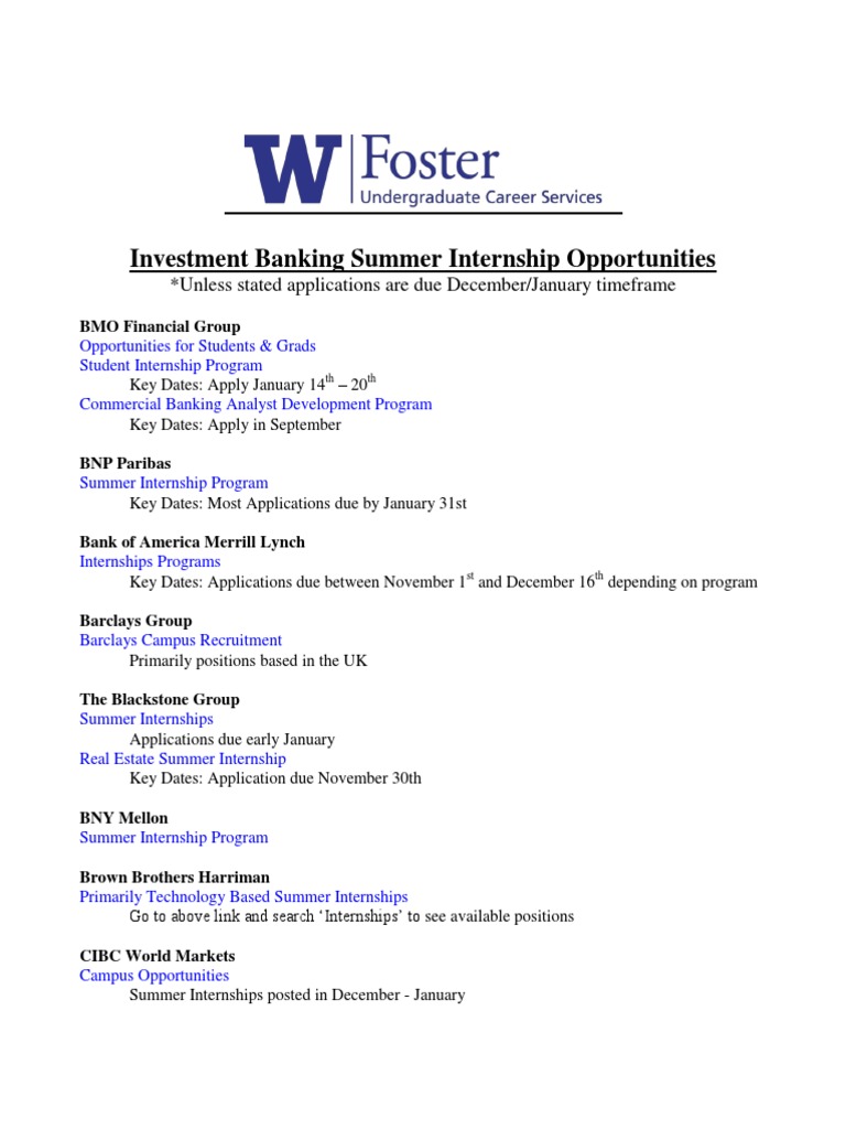 Investment Banking Internship Guide | PDF | Internship | Job Hunting