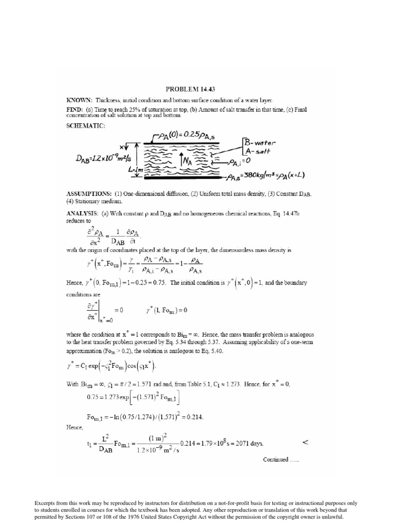 Principles of Heat and Mass Transfer 6th Edition Solution Manual | PDF